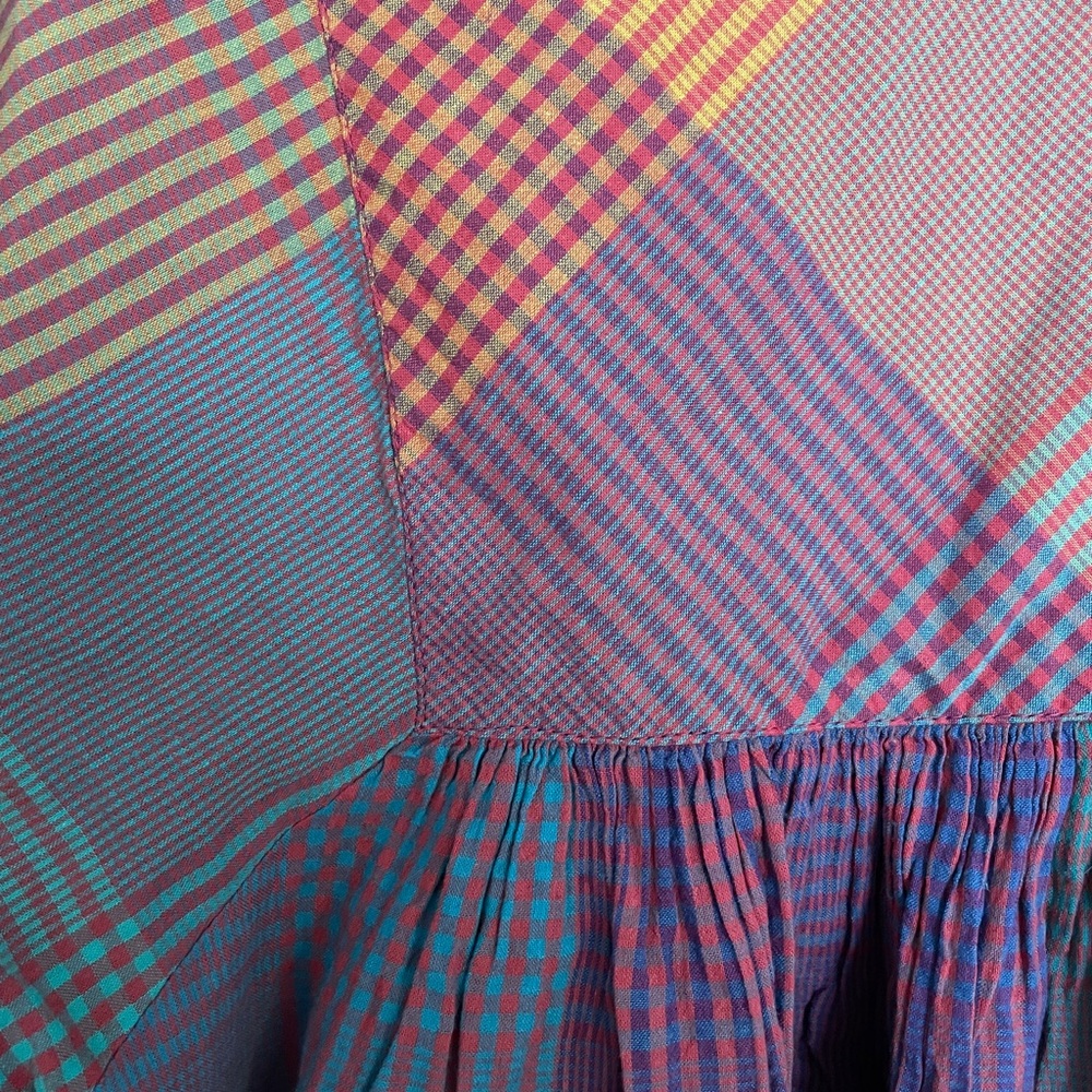 Cost Plus World Market Multicolor Checkered/Plaid Blouse - Picture 3 of 6